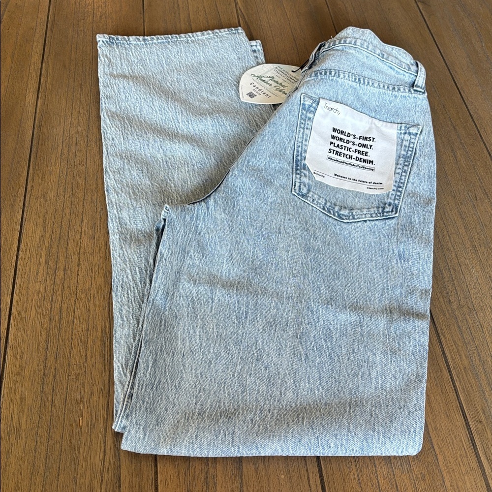 Triarchy Ms. Triarchy High Rise Straight legs Light blue Jeans - 27 Coreva NWT - Picture 8 of 12